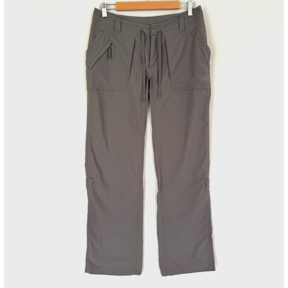 The North Face Horizon Tempest Pants Women's 6 Gray Nylon Hiking Outdoor Roll Up